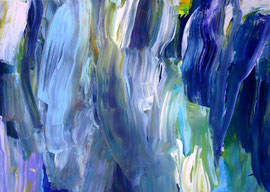 Abstrakt (2011) blau. Acryl auf festem Papier 60x80 cm