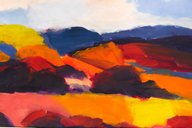 Landschaft abstrakt (2011). Acryl auf festem Papier 60x80cm