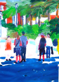 Süden (2012). Acryl auf festem Papier 80x60cm