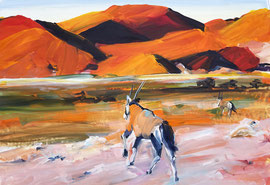 Namibia Namib (2023). Acryl auf festem Ppaier 60x80 cm
