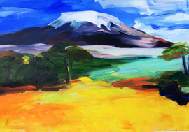 Kilimandscharo (2022). Acryl auf festem Papier 60x80 cm