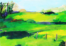 Landschaft (2014). Acryl auf festem Papier 60x80 cm
