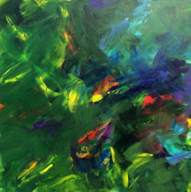 Dschungel (2022). Acryl auf Leinwand 100x100 cm