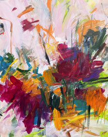 Abstrakt "Wild Dance" (2023). Acryl auf Leinwand !20x100 cm