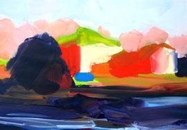 Landschaft (2013). Acryl auf festem Papier 40x60cm