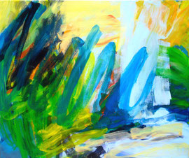Abstrakt (2014) bunt. Acryl auf Leinwand 100x120 cm