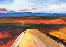 Weites Land (2022). Acryl auf festem Papier 60x80 cm