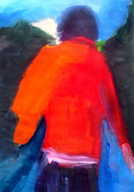 Aufbruch (2021). Acryl auf festem Papier 80x60cm