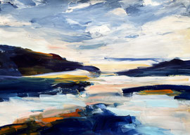 Landschaft "Schweden" (2022). Acryl auf festem Papier 60x80 cm 