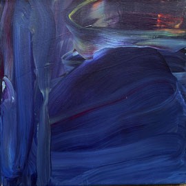 Abstrakt "in Bewegung" (2024). Acryl auf Leinwand 50x50 cm