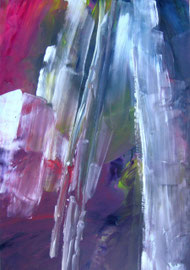 Abstrakt (2008) lila. Acryl auf festem Papier 80x60cm