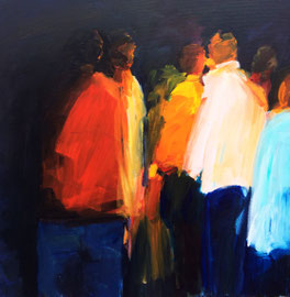 Zusammensein (2022). Acryl auf Leinwand 100x100 cm