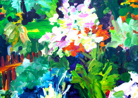 Am Zaun (2013). Acryl auf festem Papier 60x80cm