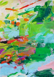 Frühling (2019). Acryl auf festem Papier 80x60 cm