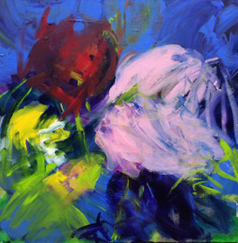 In the see (2022). Acryl auf Leinwand 100x100 cm