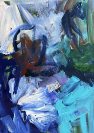 Abstrakt "Sea" (2023). Acryl auf festem Papier 60x80 cm