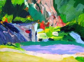 Gartenausschnitt (2007).Acryl auf festem Papier 60x80 cm