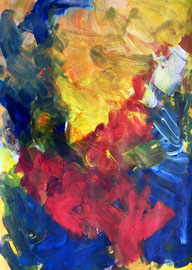 Abstrakt "Wirbelsturm" (2022). Acryl auf festem Papier 80x60 cm