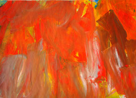 Abstrakt (2005) rot.Acryl auf festem Papier 60x80cm