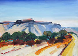 Tafelberg Namibia (2023). Acryl auf festem Papier 60x80 cm