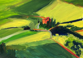 Toskana (2024). Acryl auf festem Papier 40x60 cm