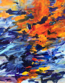 Abstrakt (2016) Sonnenspiegelung. Acryl auf Leinwand 120x100 cm