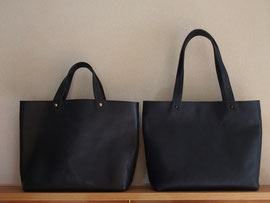 京都のバッグメーカー　革や帆布製のかばん・小物　レザーバッグ　レザートート（ネイビー・特注品）