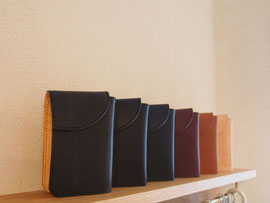 京都のバッグメーカー　革や帆布製のかばん・小物　レザーウォレット（墨　ネロ　ネイビー　カカオ　ブランデー　ミツロウ）