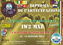 Diploma BBI 2013 de IW2MXE