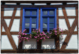 Idstein, Fachwerkfassade mit Fenster (Detailansicht)