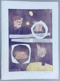 Mistero in blu, 2006, incisione a olio, 30 x 40 cm. Esemplare unico