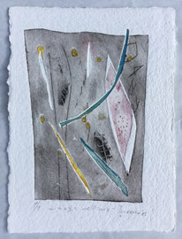 Magie nell'aria, 2015, incisione a olio, 18 x 25 cm. Esemplare unico