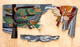 Gli elementi della natura, 2002, mosaico in pietre naturali, ca. 4mq (Casa Descher, Montagnola, Svizzera)