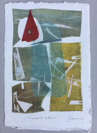 Frammenti suddivisi, 2013, incisione a olio, 25 x 36 cm. Esemplare unico