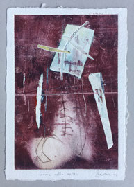 Forma nella notte, 2013, incisione a olio, 25 x 36 cm. Esemplare unico