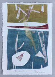 Frammenti, 2013, incisione a olio, 25 x 36 cm. Esemplare unico