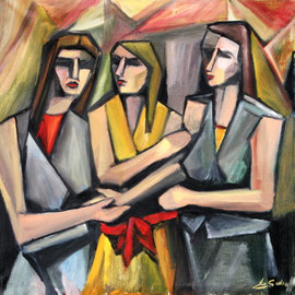 Presentazione, 2012.  Olio su tela,  cm, 70 x 70.