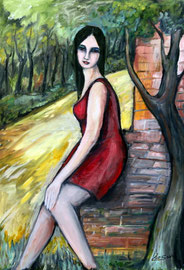 Ginetta, 2012.  Olio su tela,  cm. 70 x 100.