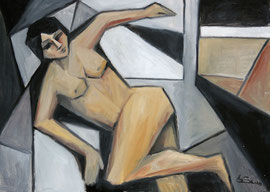 Nudo sdraiato, 2012.  Oilio su tela, cm. 70 x 50.