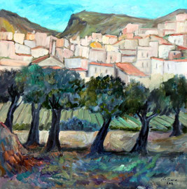 Paesaggio Umbro, 2013. Olio su tela,  cm. 70 x 70.