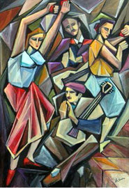 Flamenco, 2011. Olio su tela,  cm. 70 x 100.