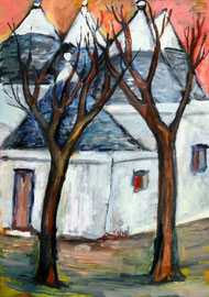 Inverno in valle d'Itria, 2013.  Olio su tela,  cm. 50 x 70.