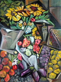 Natura morta con fiori, 2010.  Olio su tela,  cm. 58 x 77.JPG