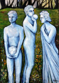 Sculture, 2012.  Olio su tela,  cm, 50 x 70.