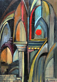 Suggestioni gotiche, 2011.  Olio su tela,  cm. 35 x 50.