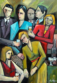 Party, 2012.  Olio su tela, cm. 70 x 100.