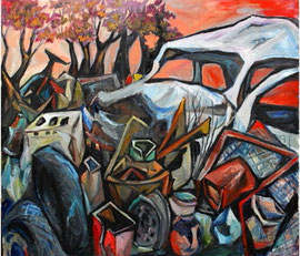 Oltraggio, 2011.  Olio su tela, cm.  70 x 80.