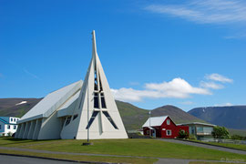 die Kirche von Skagaströnd auf der Halbinsel Skagi