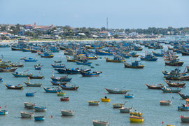 Blick auf Mũi Né, einem ein Fischerort bei Phan Thiết im Südosten von Vietnam