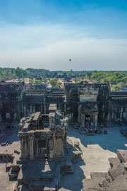 auf dem Mittelpunkt des Angkor Wat Tempels